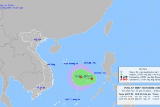 Xuất hiện vùng áp thấp ở giữa Biển Đông, Trung Bộ và Tây Nguyên mưa lớn